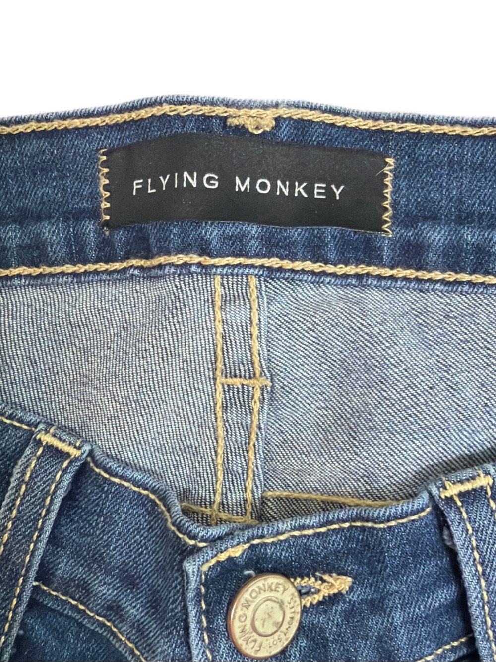 Flying Monkey Mid Rise Straight Stretch Distressed Jeans - Picture 5 of 12